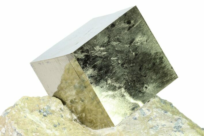 Large, Natural Pyrite Cube In Rock - Navajun, Spain #168507